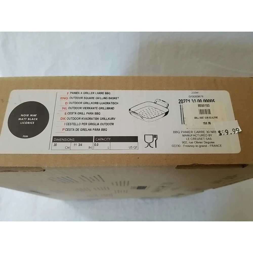 LE CREUSET Empty Cardboard Storage Box Only for Outdoor Square Grilling Basket